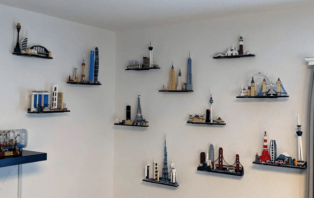 Complete set of 13 Lego Architecture Skyline Wall Mounts - Display Brackets